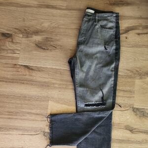 Distressed Charcoal Boyfriend Jeans